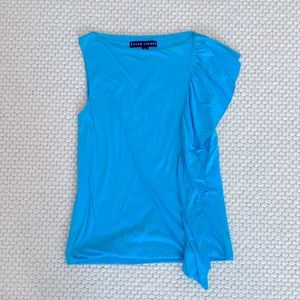 Ralph Lauren blue ruffle top